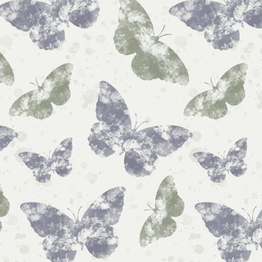 Butterflies in  Sage and Mauve, Medium scale