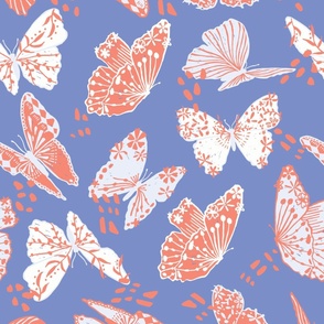 Dreamy Butterflies  - red, white, and blue