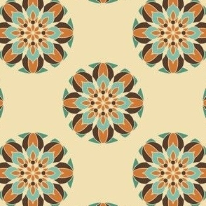 Retro Mandala 60s Vibe - Cream // 4x4