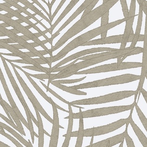 Custom Copley Grey on White Watercolor Fronds