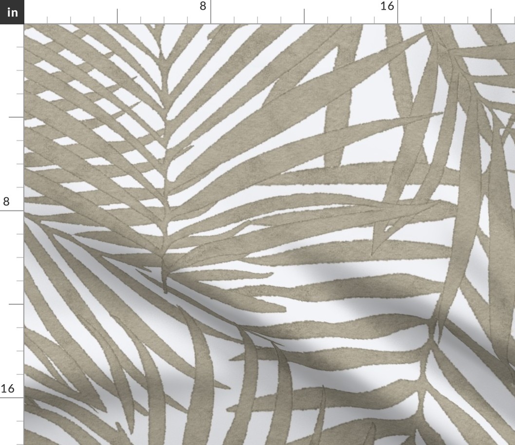 Custom Copley Grey on White Watercolor Fronds