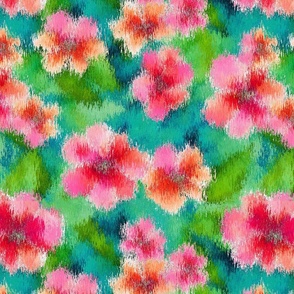 Floral trend colors ikat style