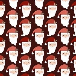 Small Print - Christmas Time - Santa - Maroon