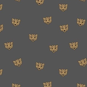 Wild cheetah adorable wild animals design for kids minimalist boho style golden caramel on charcoal gray