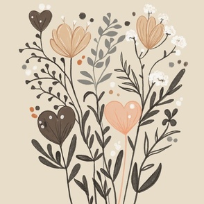 Flowers and hearts in 