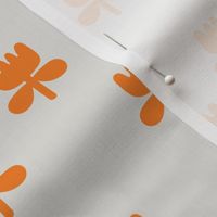 Royal tulips - paper cut modernist tulip flowers spring garden minimalist design dutch king's day orange on soft gray