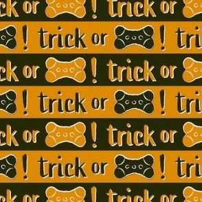 Halloween Dog Trick Or Treat Horizontal Orange Black