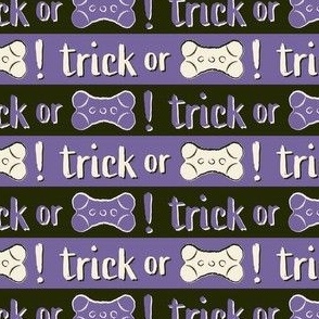 Halloween Dog Trick Or Treat Horizontal Purple