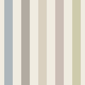 Spaced Stripes | Bone Beige, Cloudy Silver, Creamy White, Silver Rust, Thistle Green | Stripe