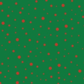 Small Red dots on Green