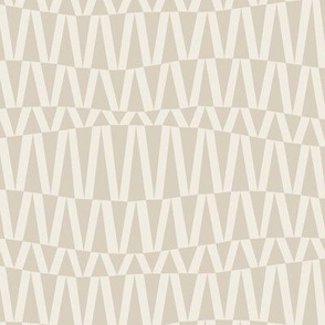 Wavy Triangle Stripe | Bone Beige, Creamy White | Geometric