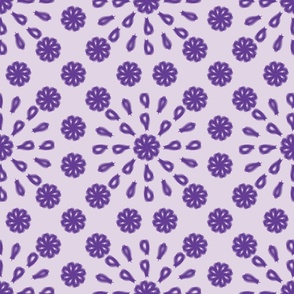 Purple Botanical Pattern on Light Lavender