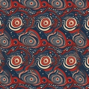 Patriotic spiral swirls