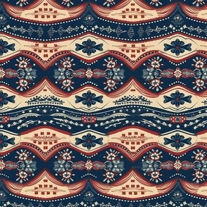 Vintage Patriotic Folk Pattern