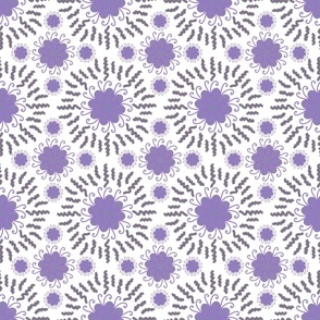 Light Purple Botanical Pattern on White