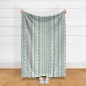 Western Party Stripe - 15" large - aqua blue and gray neutrals 