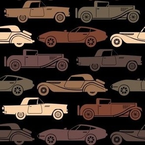 Medium Scale Vintage Cars on Black