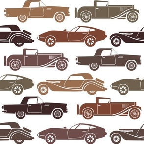 Large Scale Vintage Cars on White