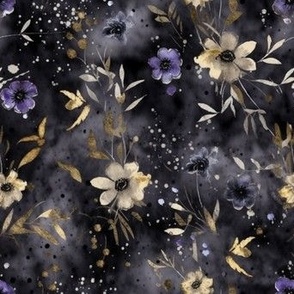 Delicate gold and purple flowers 2