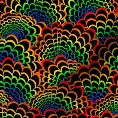 L Abstract Animal - Red rainbow gradient on Black - Love is Love, Pride Rainbow