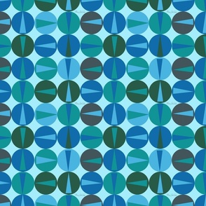 Graphic Circle-Clocks Pantone blue and green complementary colors