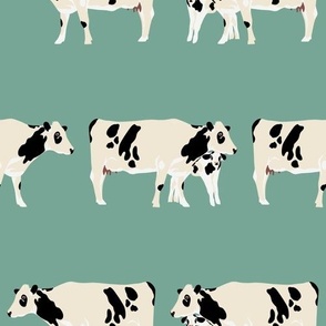 Maids a Milking Mom and Me Cow Print on Teal