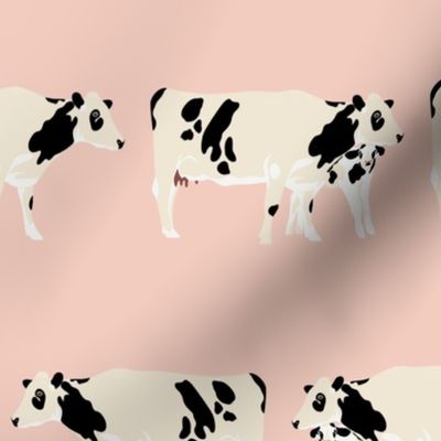 Maids a Milking Mom and Me Cow Print on Pale Dogwood Pink