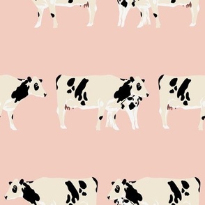 Maids a Milking Mom and Me Cow Print on Pale Dogwood Pink