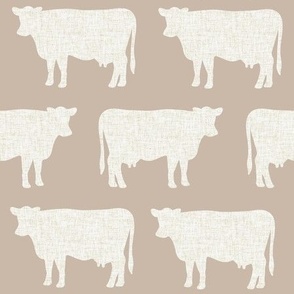 taupe + latte cows