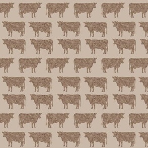 small taupe + topaz cows