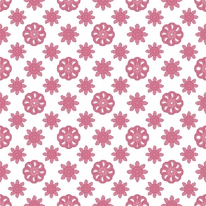 Pastel Pink and White Floral Pattern