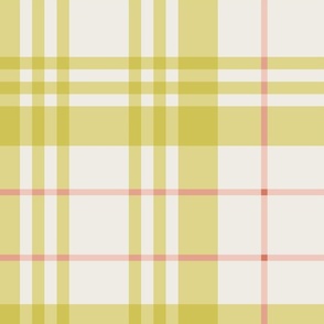 Large // yellow and coral plaid
