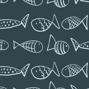 Large Fish School Under the Sea Fishy Wallpaper
