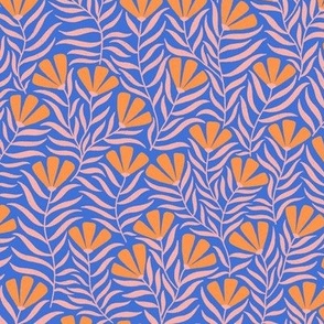 Funky Flowers - Orange and Blue