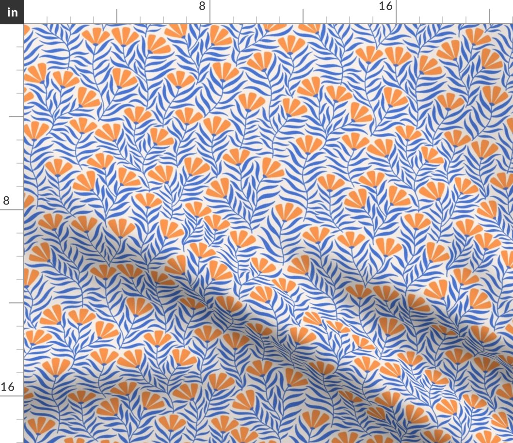 Funky Flowers - Orange and Blue