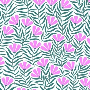 Funky Flowers - Pink and Green