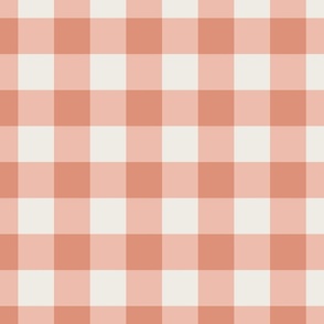 Coral orange checked gingham fabric salmon pink from Brick House Fabric:  Novelty Fabric