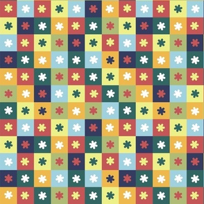Colorful squares with plants