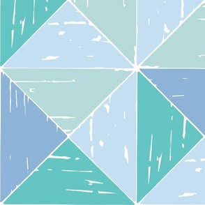 Winter Geometric rustic triangle check dove blue mint sage green by Jac Slade