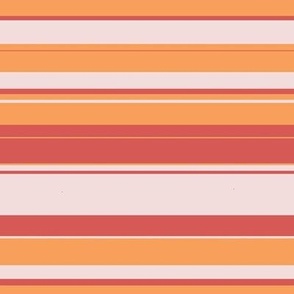 Tender lines and stripes in peach, grapefruit and bubble gum