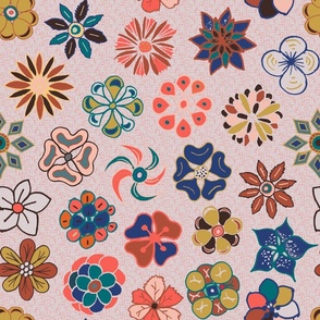 Vintage Handmade Folklore Flowers Pattern