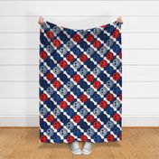 Patriotic Star Smiley Checker BG Rotated- XL Scale