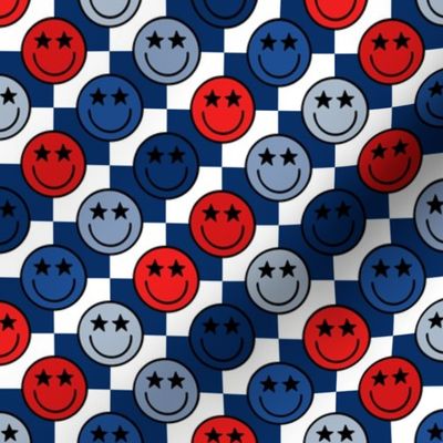 Patriotic Star Smiley Checker BG - Small Scale