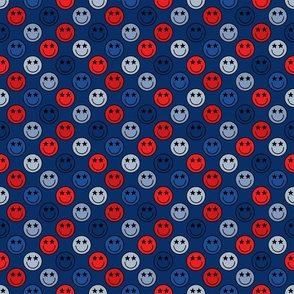 Patriotic Star Smiley Blue BG - Small Scale