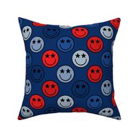 Patriotic Star Smiley Blue BG - Large Scale