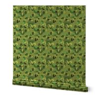 PLGN3 - Polygon Jungle in Cool Greens - 8 inch fabric repeat - 6 inch wallpaper repeat