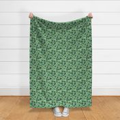 PLGN3 - Polygon Jungle in Cool Greens - 8 inch fabric repeat - 6 inch wallpaper repeat
