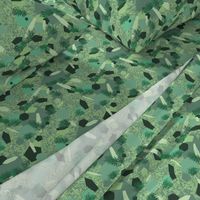 PLGN3 - Polygon Jungle in Cool Greens - 8 inch fabric repeat - 6 inch wallpaper repeat