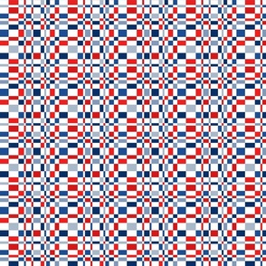 Uneven Checker Red White Blue - XS Scale