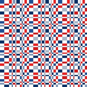 Uneven Checker Red White Blue - Small Scale
